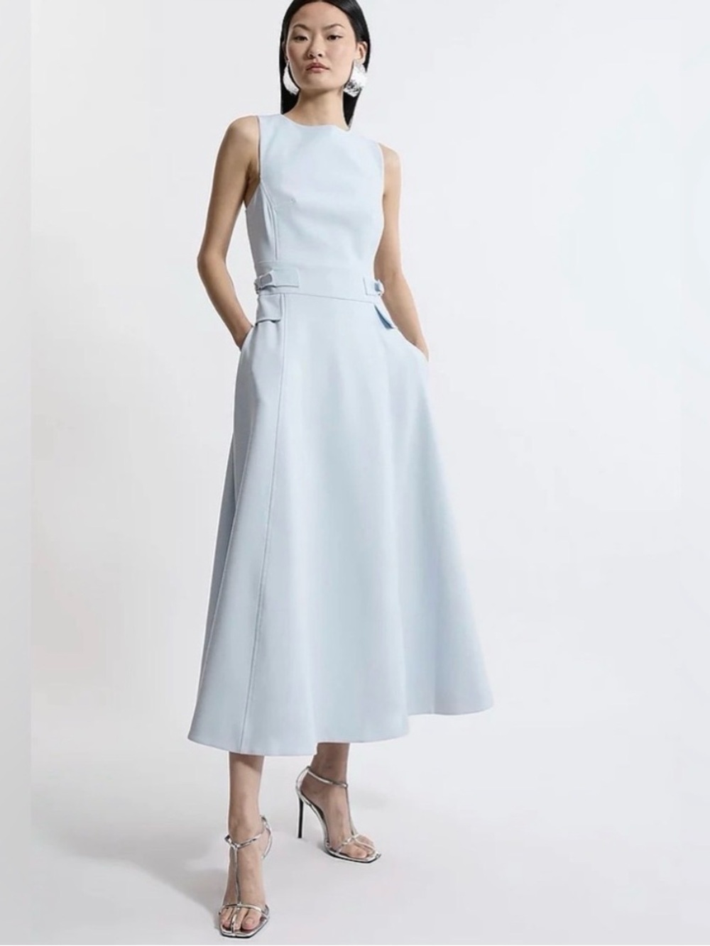 Karen Millen Pale Blue Midi Dress